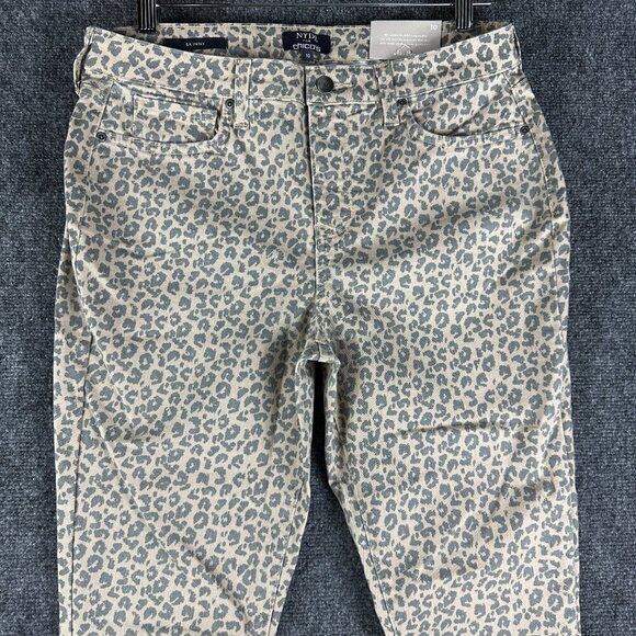 NYDJ Not Your Daughters Jeans For Chicos Womens 10 Skinny Ankle Leopard NEW - Picture 2 of 10
